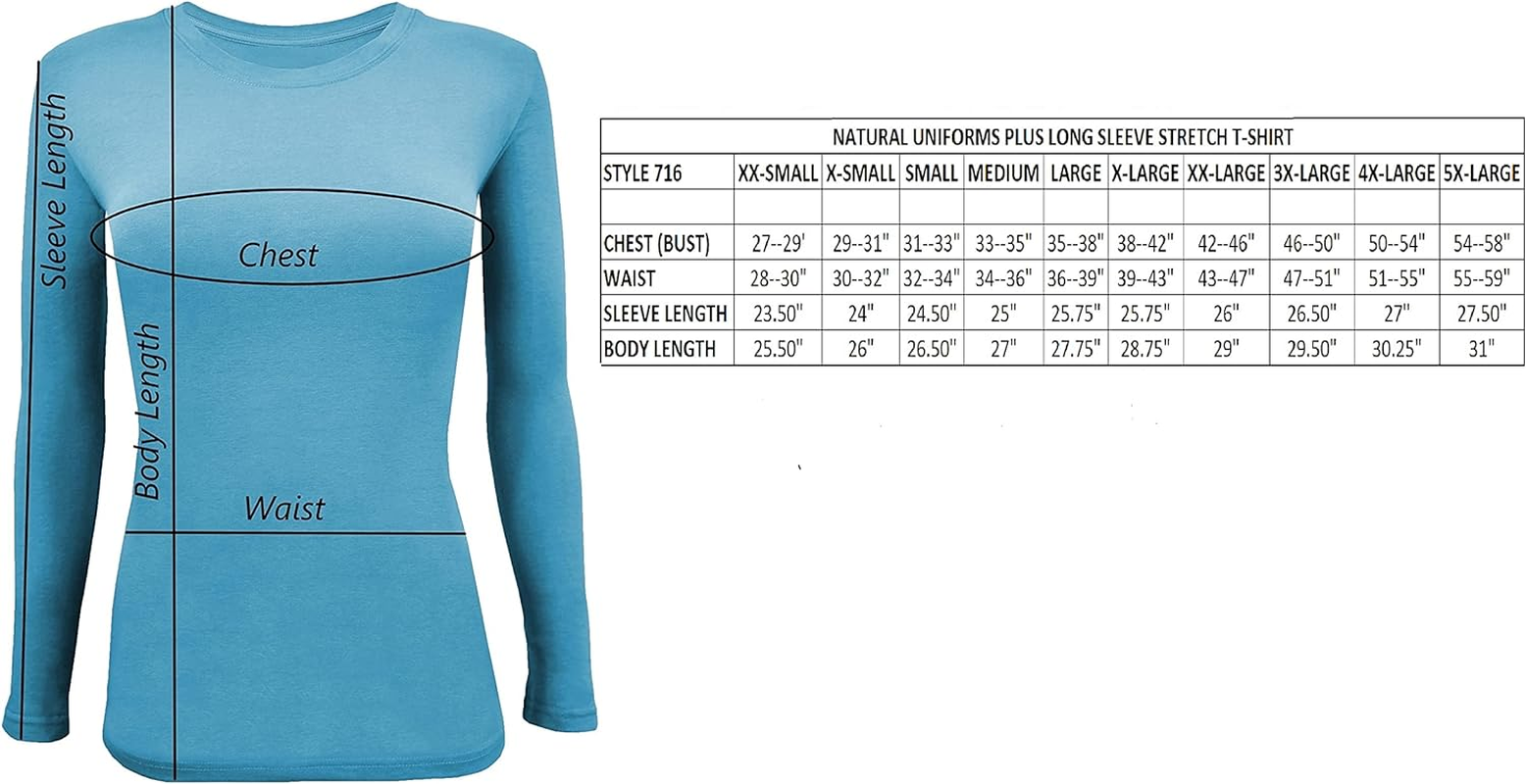 Natural Uniforms Women'S under Scrub Tee Crew Neck Long Sleeve image number 5
