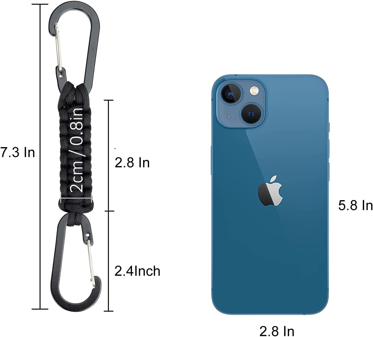 BRAVESHINE Paracord Keychain Keyring, Outdoor Carabiner Hanging Hooks Parachute Cord Mommy Clip Hook Stroller Hooks for Water Bottle, Keys, Backpack, Hanging Tools, Knife, Flashlight, Camping, Hiking