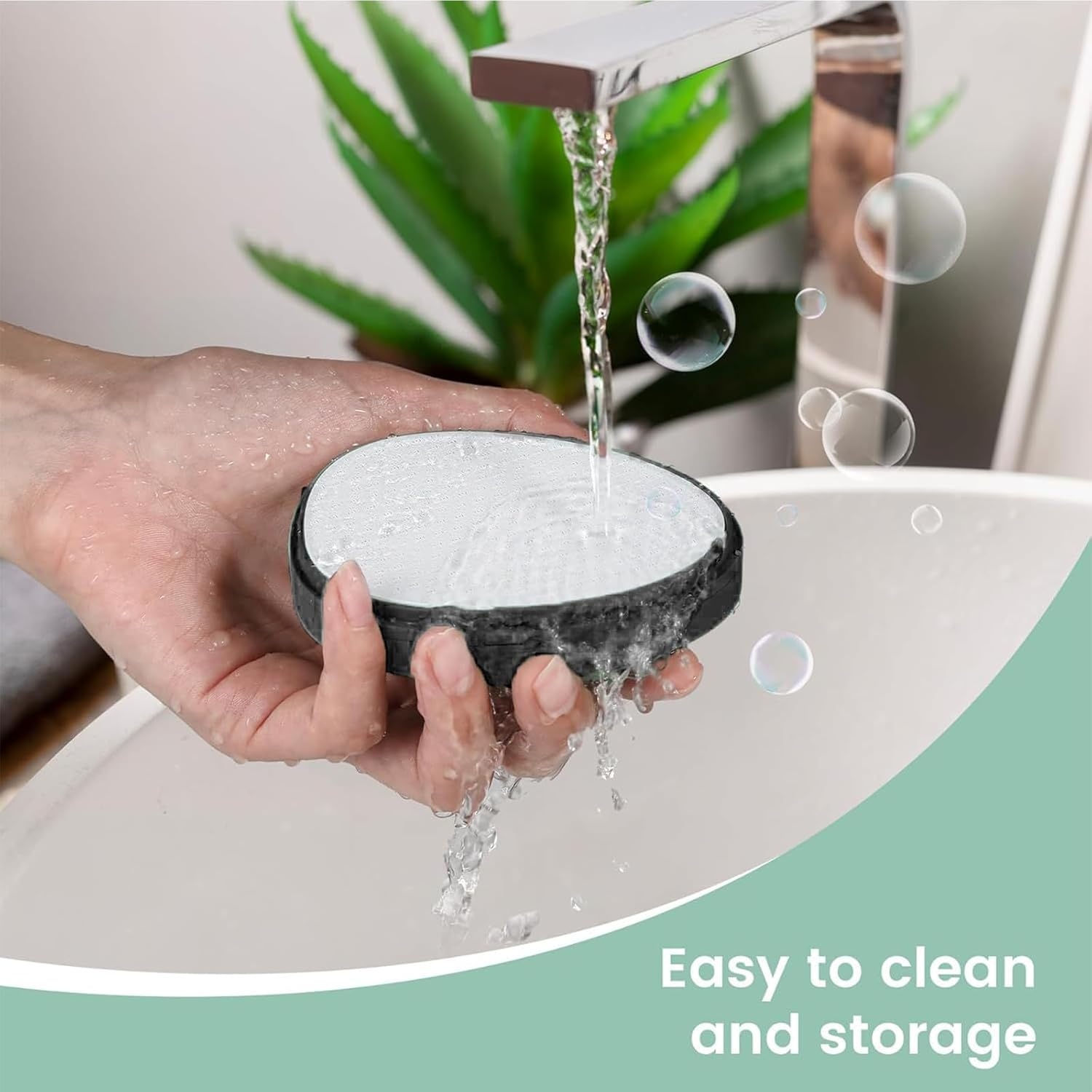 2 PCS Foot Pumice Stone Callus Remover with Cover, Gentle Exfoliating Nano Glass Foot File & Pedicure Tool for Dead Skin, Hard & Cracked Heels, Portable Egg Shape Pedi Scrubber for Smooth Feet (Black) image number 6