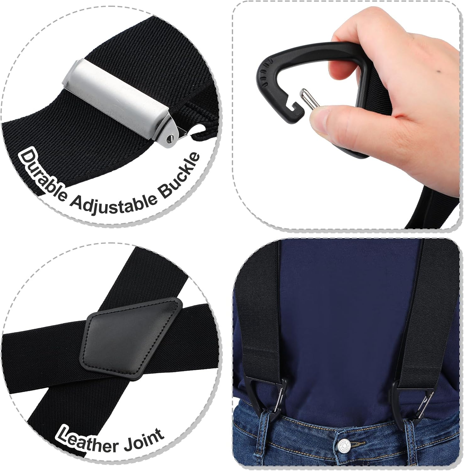 Chicingyou 2 Inches Wide Men'S Heavy Duty Suspender Hidden Work X Back Tool Adjustable Suspenders with Clips for Men under Clothes Shirt Jeans Pants image number 2