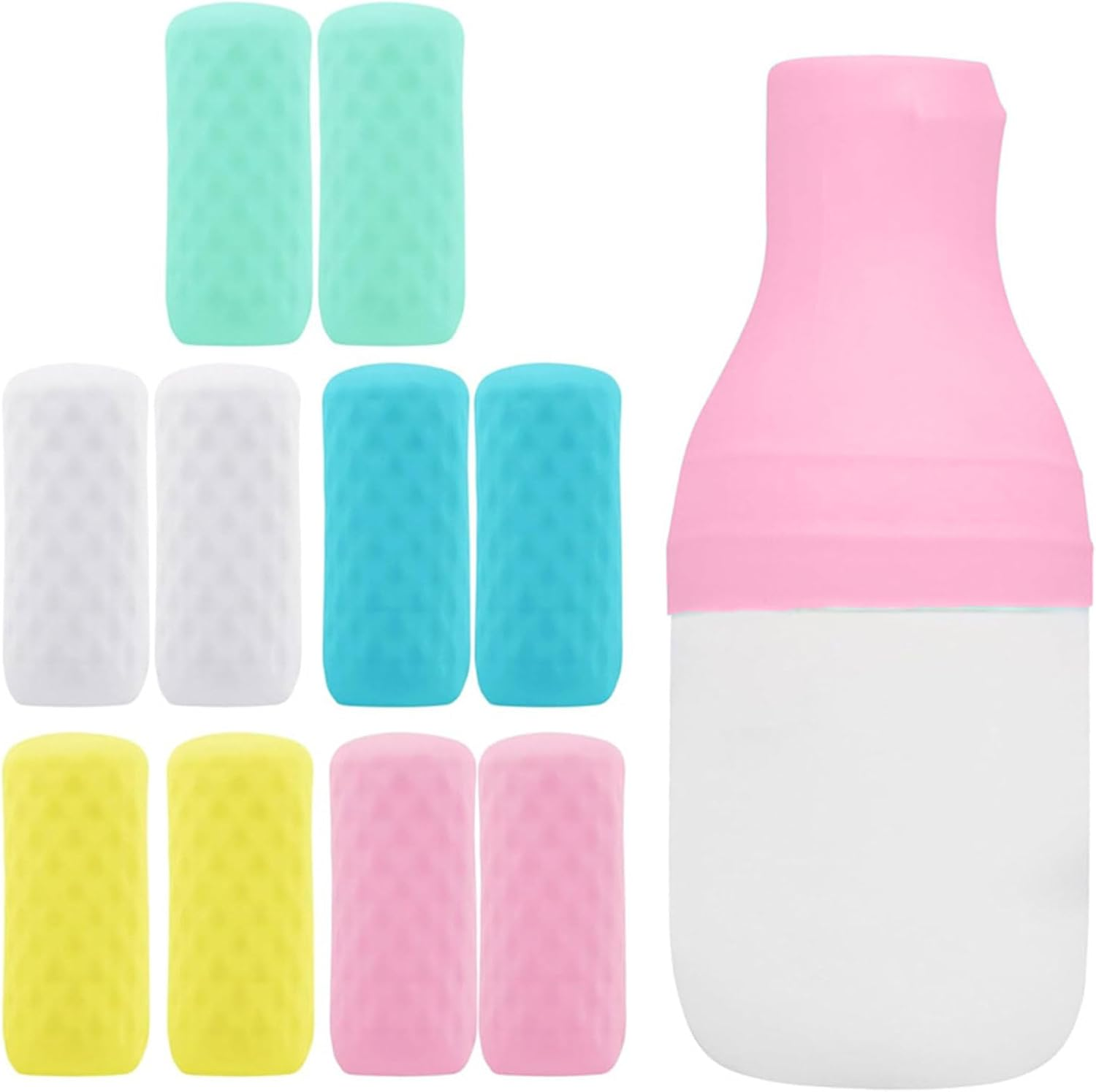 RIBHNXHI 10 Pack Travel Essentials Accessories Silicone Bottle Covers Elastic Sleeves for Leak Proofing Travel Size Toiletries Cruise Essentials Beach Vacation Supplies for Women Men image number 4