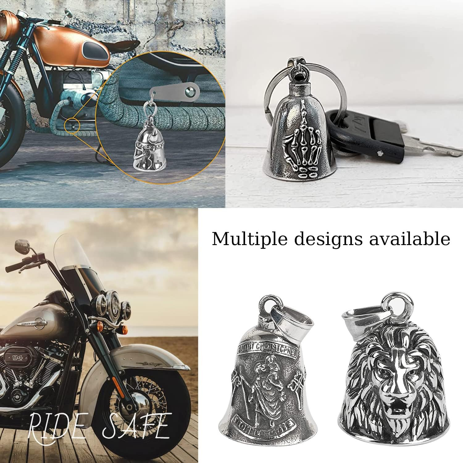 Motorcycle Bell for Luck, Drive Safe Cycling Bells for Bikers Riders image number 5