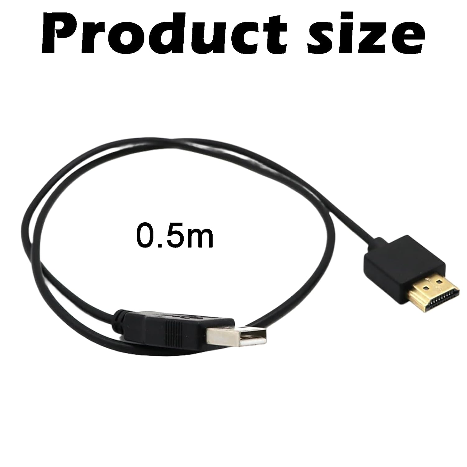 Lyvixora USB to HDMI Cable - USB 2.0 to HDMI Male Cable Power Supply Smart Device Laptop Cable Adapter (0.5M) image number 1
