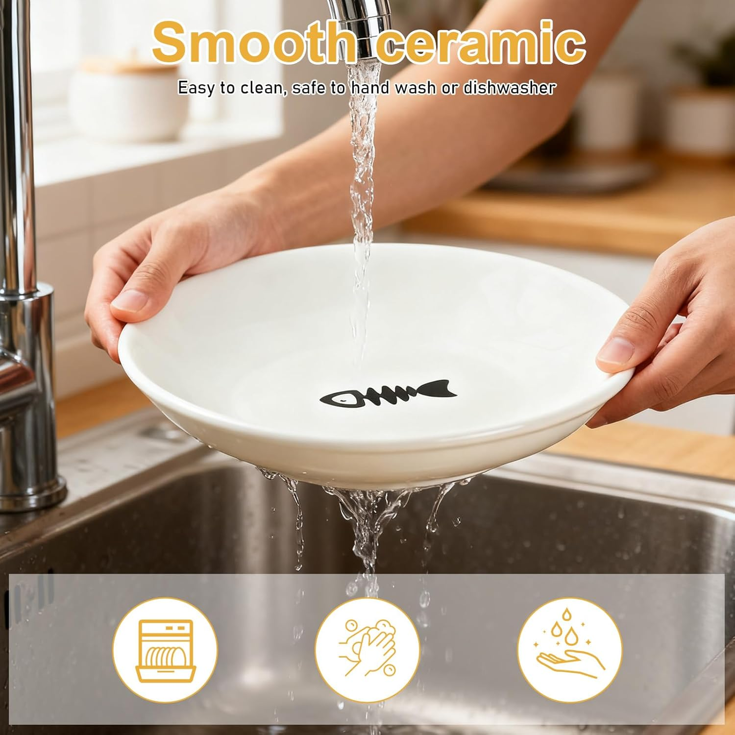 Set of 2 Raised Cat Bowls with Metal Stand, Cat Bowls, Feeding Bowl, Cat Set with Raised Stand, Metal Holder, Pet Feeding Bowl, anti Vomiting Cat Bowl for Cats and Puppies image number 2