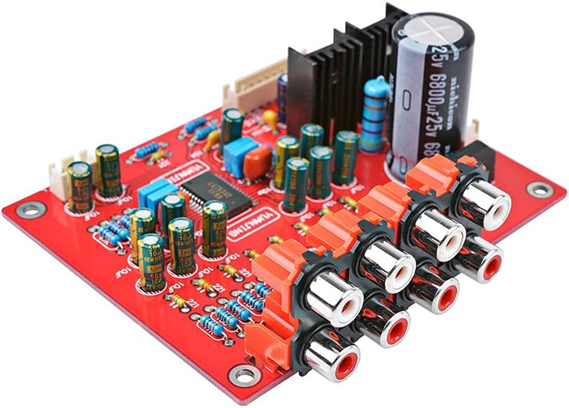 JINGERL 4 Ways Audio Input Treble Bass Volume Tone Remote Control LC75342 Preamplifier Tone Board LCD Display DIY Home Amplifier image number 4