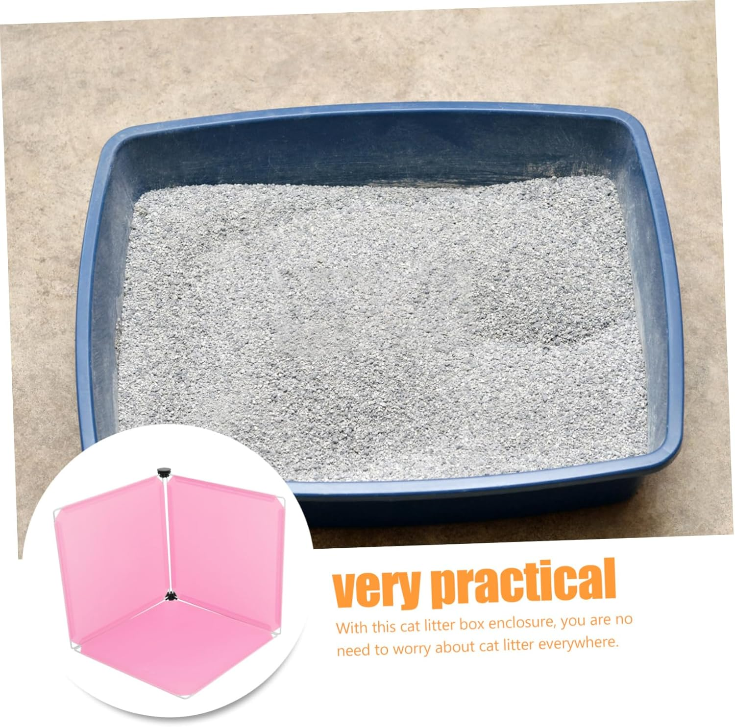 Parliky Cat Litter Box Enclosure Set 3Pcs Privacy Covers Pee Shield Large Litter Box Privacy Screen Universal Fit for Cat Litter Box image number 5