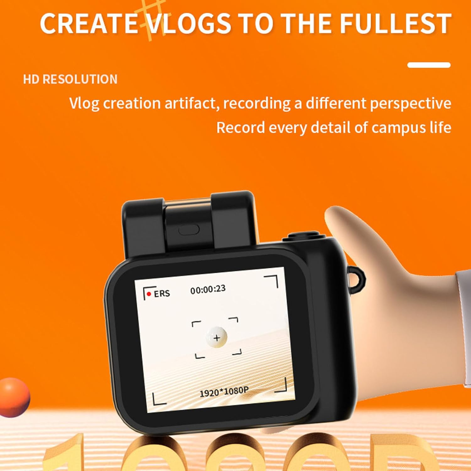 Bewinner Mini Keychain Camera for Students Recording Campus Time, 2MP 1080P HD Compact Vlog Travel Camcorder with Color Screen for Teens, Kids image number 4