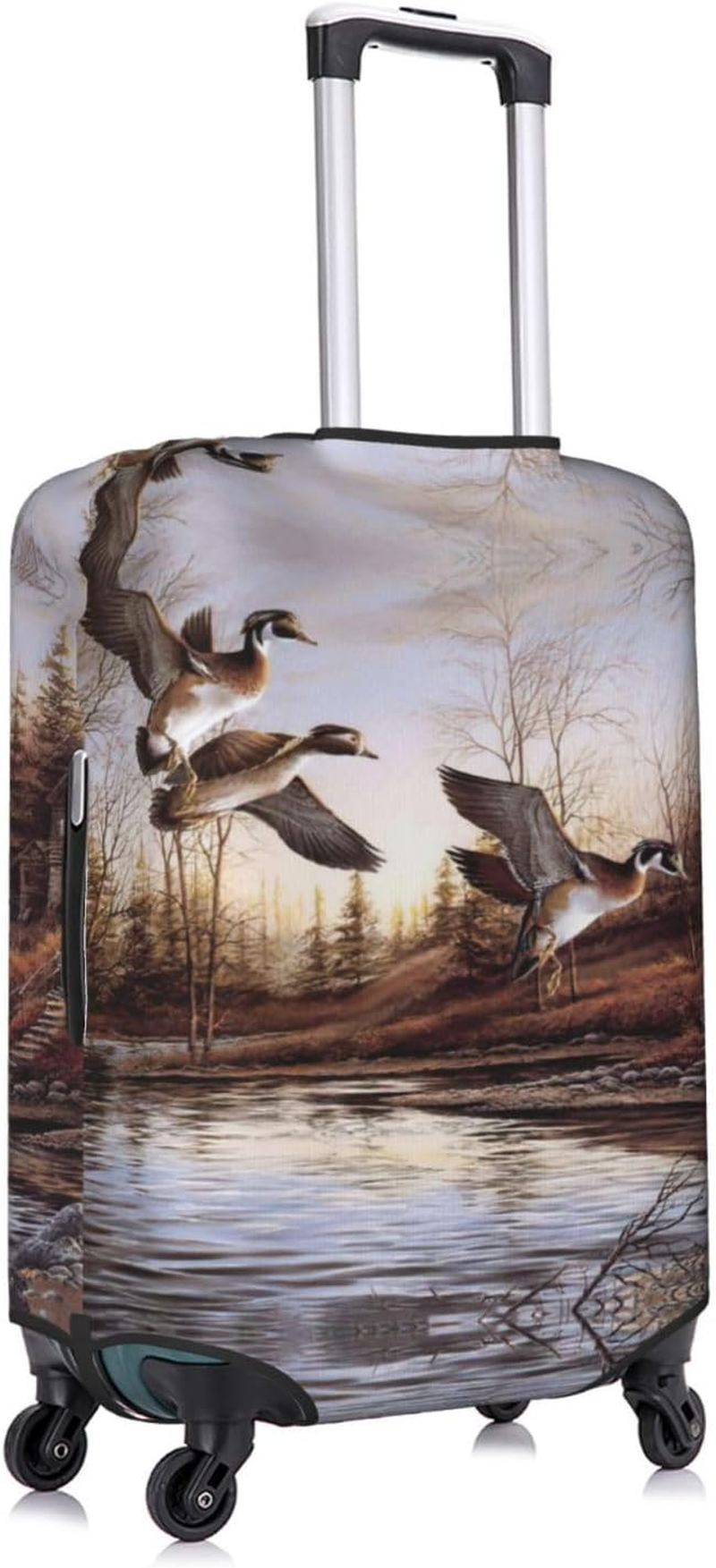 Odddot Mallard Ducks Print Travel Luggage Cover,Suitcase Protector Cover, Washable Baggage Covers,For 18-32 Inch Luggage, Mallard Ducks, Medium image number 3
