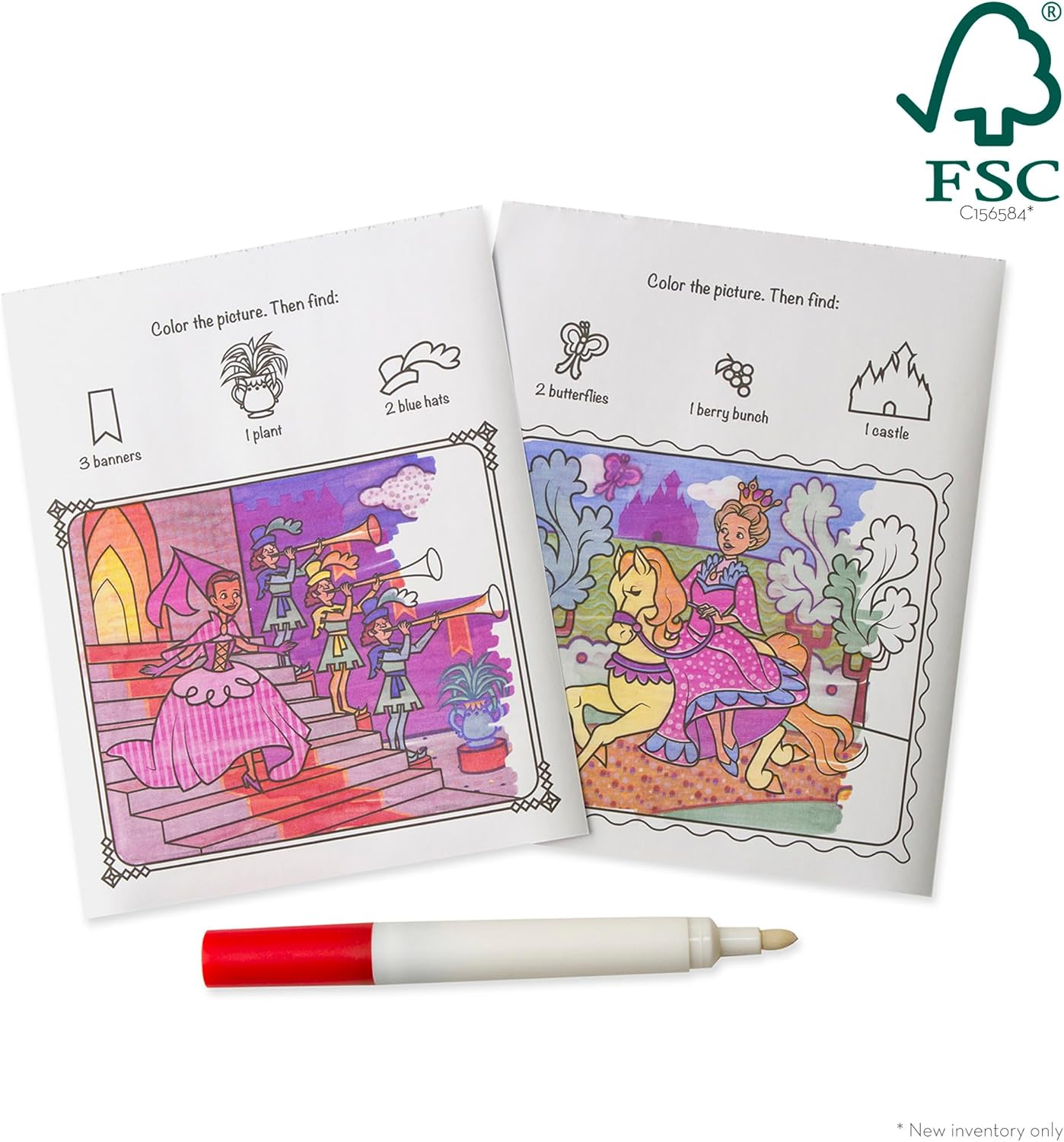 Melissa & Doug 5356 on the Go Colorblast No-Mess Coloring Pad, Princess (24 Color-Reveal Pictures, Invisible Ink Marker) image number 1