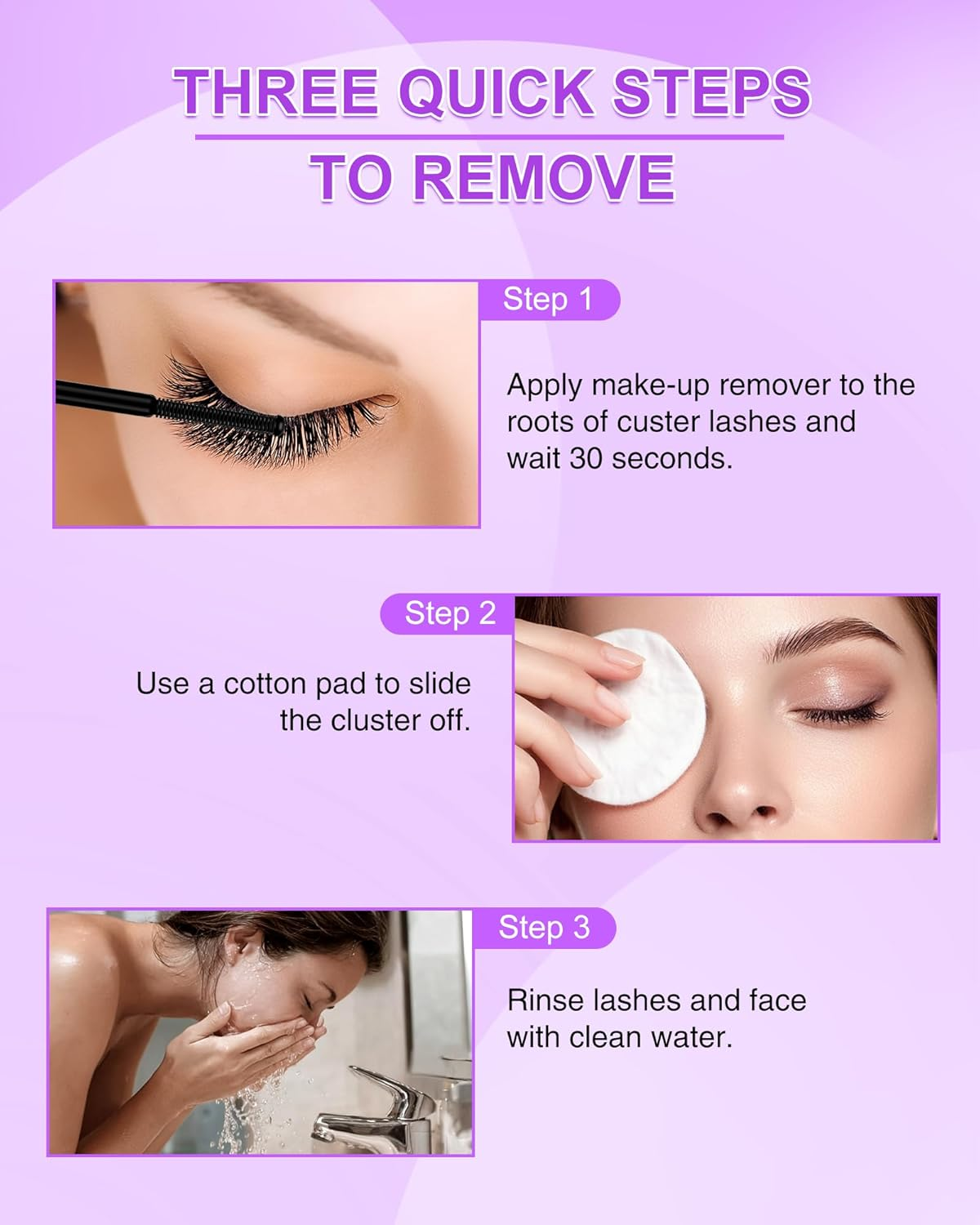 LZM Cluster Lash Glue Remover 5Ml &ndash; Gentle Eyelash Glue Remover Oil-Based Formula with Mascara Wand, Quick & Easy Removal for Sensitive Eyes & DIY Lash Extensions image number 3