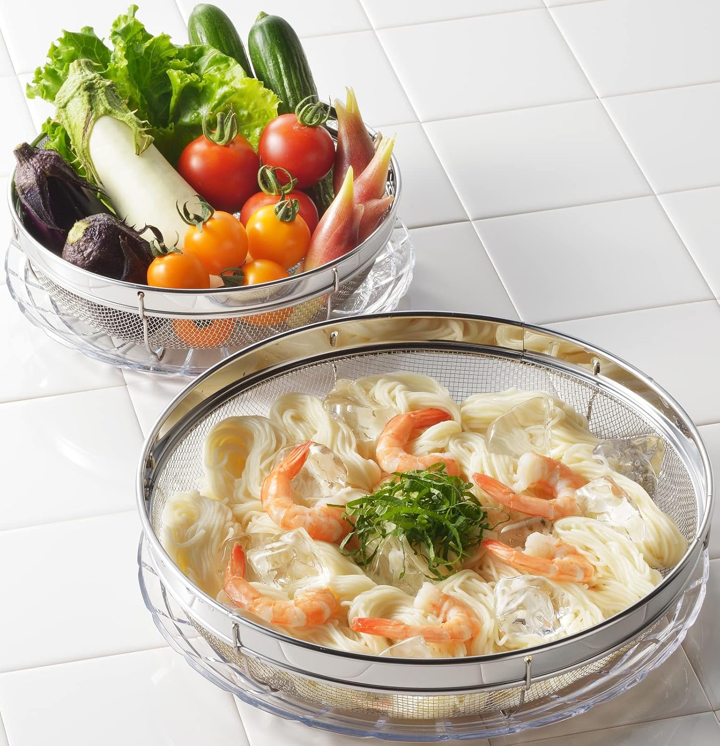 Yoshikawa SJ3356 Strainer Shallow Shape, Made in Japan, 7.5 Inches (19 Cm), 9.8 Inches (25 Cm), Set of 2, Stainless Steel, Silver image number 5