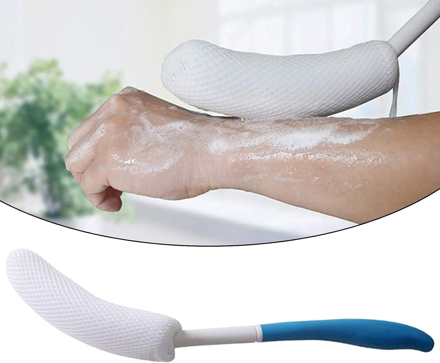 Bhuuno Back Bath Brush for Elderly Lotion Applicators Body Brush Wet or Dry Brushing Back Scrubber image number 6