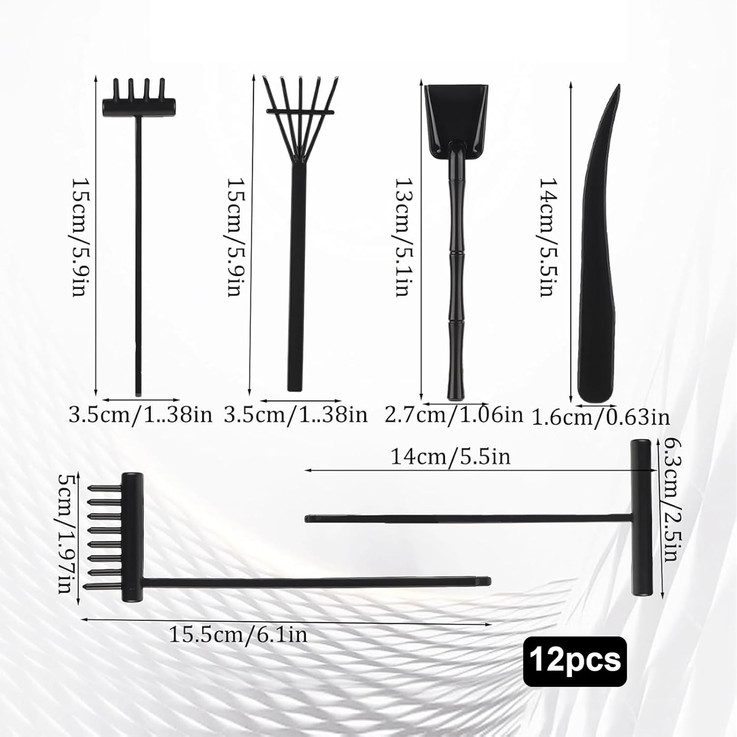 Zen Garden, Set of Zen Sand Rake Tools 12Pcs Rake Crafts Sand Rake for Zen Garden Accessories Set for Sand Table (12 Pack) image number 1