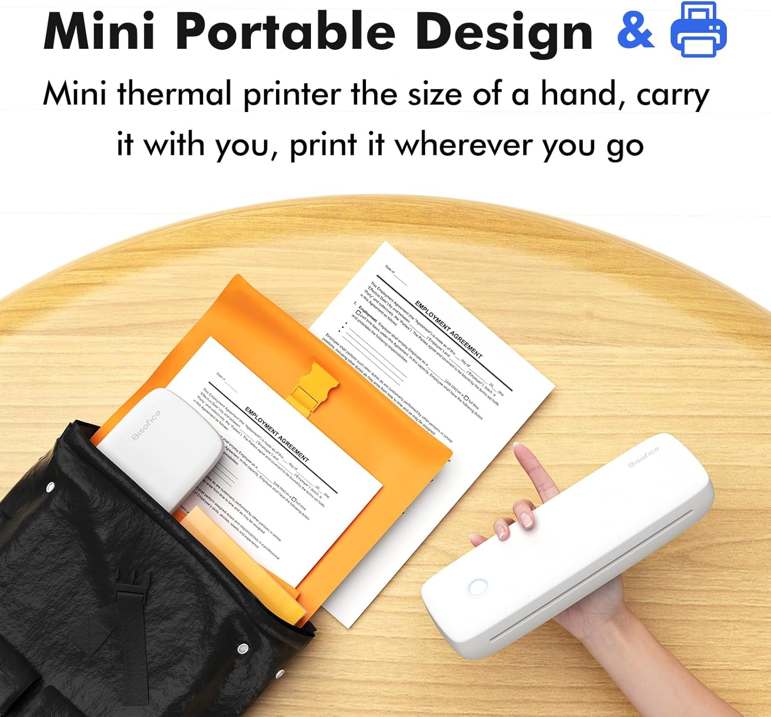 Mingzhe A4 Portable Thermal Transfer Printer Wireless&Usb Connect Connect with Mobile Computer 56Mm/77Mm/107Mm/210Mm/216Mm(2In/3In/4In/8In/8.5In) US Letter for Office School Comes with 1Pc Thermal image number 3