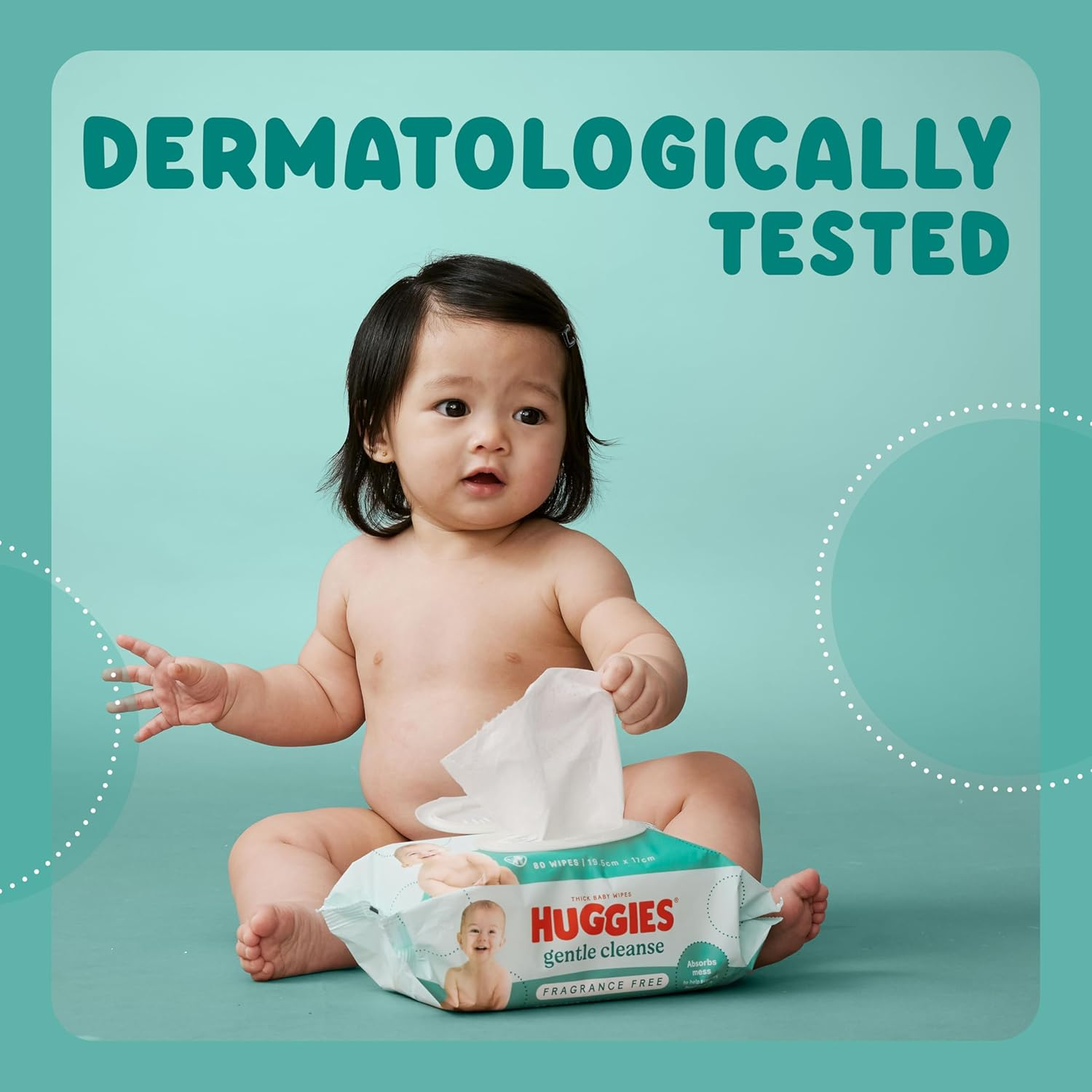 HUGGIES Baby Wipes Fragrance Free 640 Pack (8 X 80 Pack) - Packaging May Vary image number 6