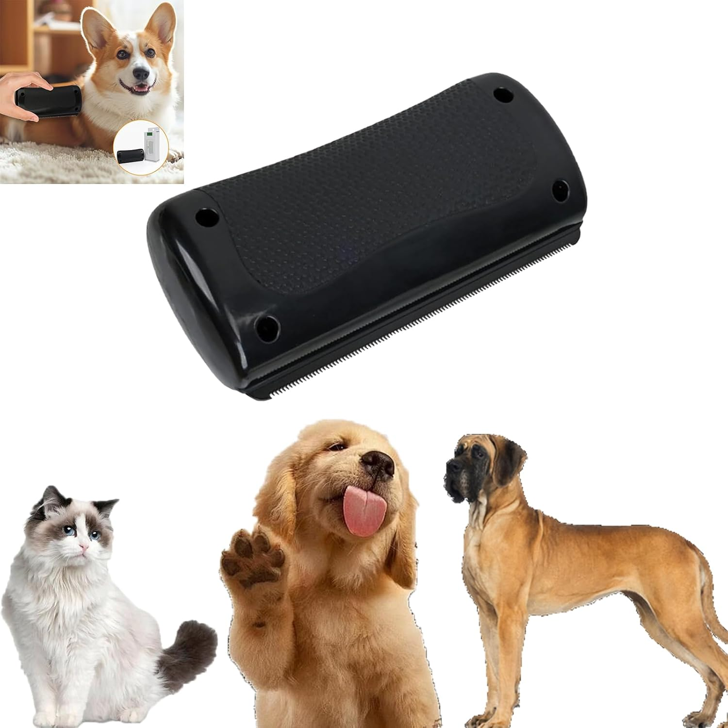 Groompro Deshedding Brush, Rhykin Brush for Pets, Shedding & Grooming Supplies, Pet Hair Removal Tool for Cats, Dogs, Rabbits, Horses image number 3