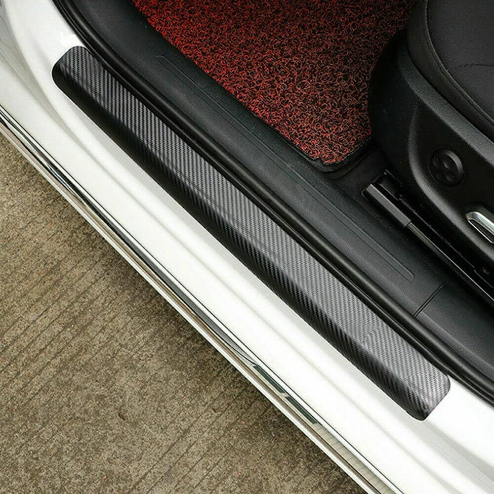 4D Carbon Fiber Car Sticker Door Sill Side Scuff Plate anti Scratch Protector image number 1