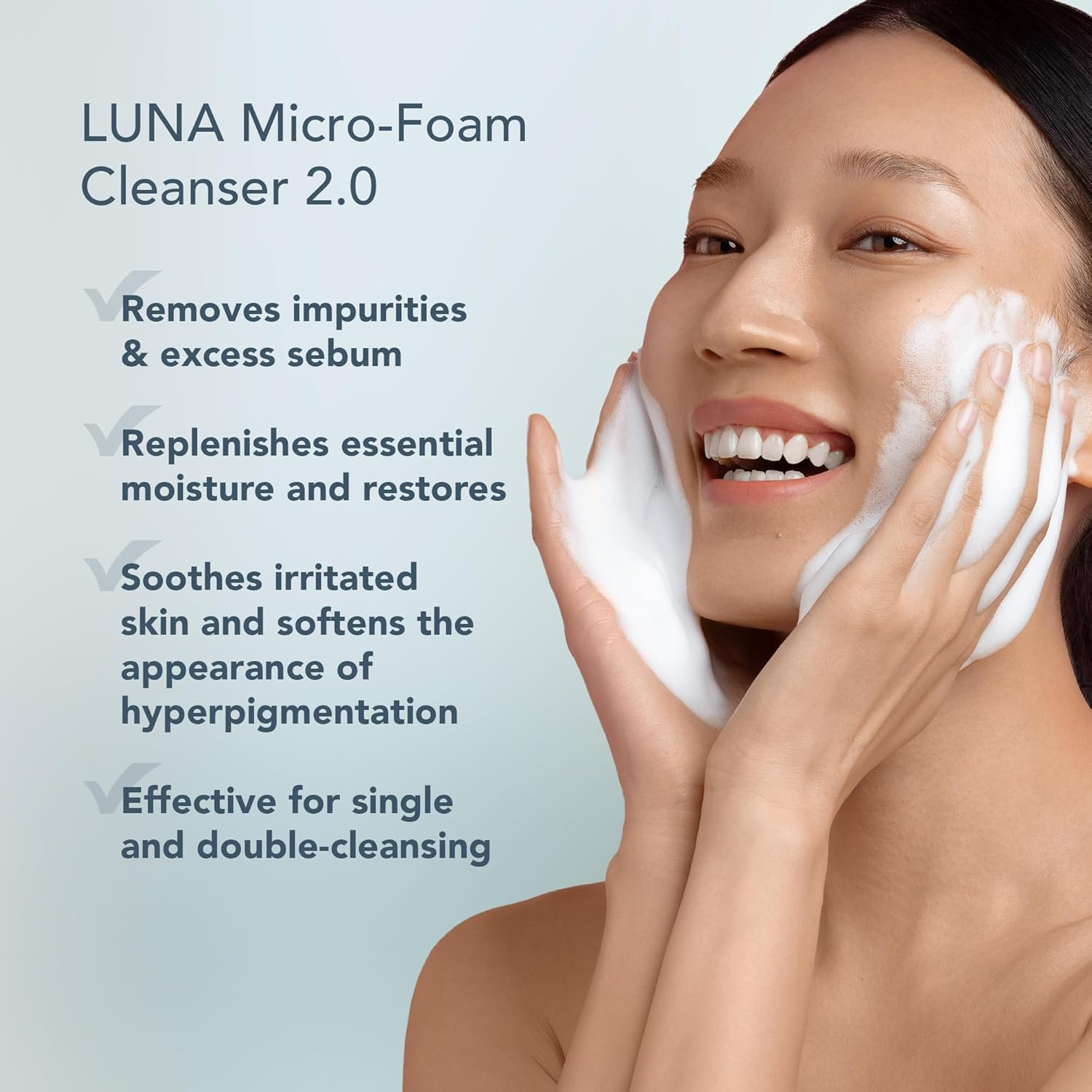 FOREO Deep Clean LUNA 3 Bundle - Facial Cleansing Brush Sensitive Skin + LUNA Micro-Foam Face Cleanser 2.0, 100Ml - Cleansing & anti Aging Face Massager - Face Care Brush - Face Wash - Pore Minimizer image number 6
