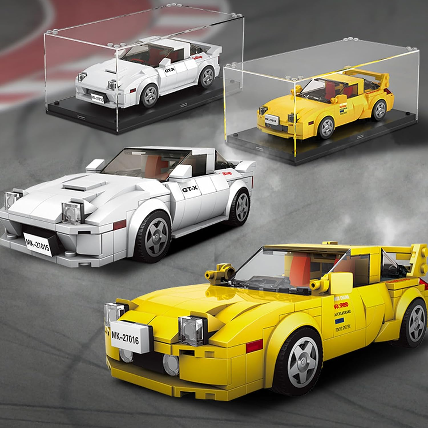 Mould King Speed Champions Mazda RX-7 FC3S Model Car Building Kit with Display Box, 27015 Initial D Realistic Car Building Blocks, Race Car Toy for Adults and Kids 8+, 369 PCS image number 6