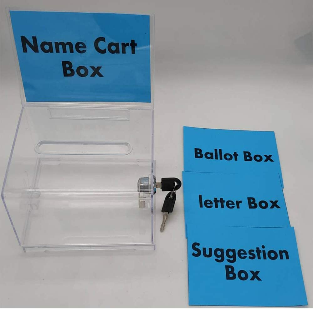 Acrylic Donation Box - Plastic Countertop Container - Best for Voting,Charity,Ballot,Survey,Raffle, Contest,Suggestions,Tips,Comments