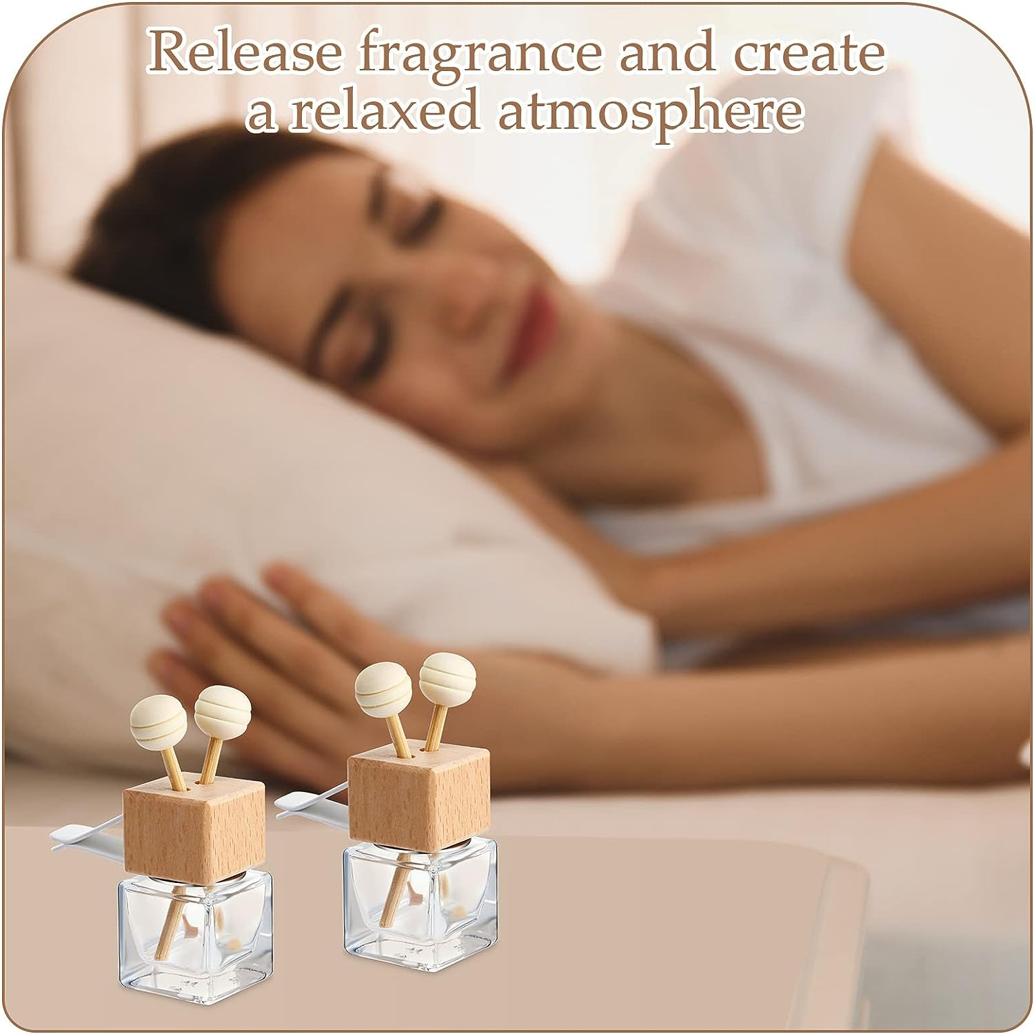 Zubebe 30 Pack 8 Ml Clear Car Diffuser Air Freshener Bottle Empty Essential Oil Auto Glass Perfume with Vent Clip Wooden Caps & Sticks for Scent Fragrance Ornament Decor image number 1