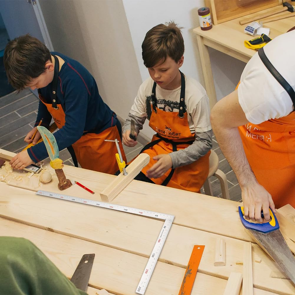 L Shape Ruler, Carpenter Square Framing Squares 90 Degree Right Angle Rulers Stainless Steel Measurement Tool Craft Drawing Measuring Supplies for Craftsman Architect Woodworking Engineer image number 2