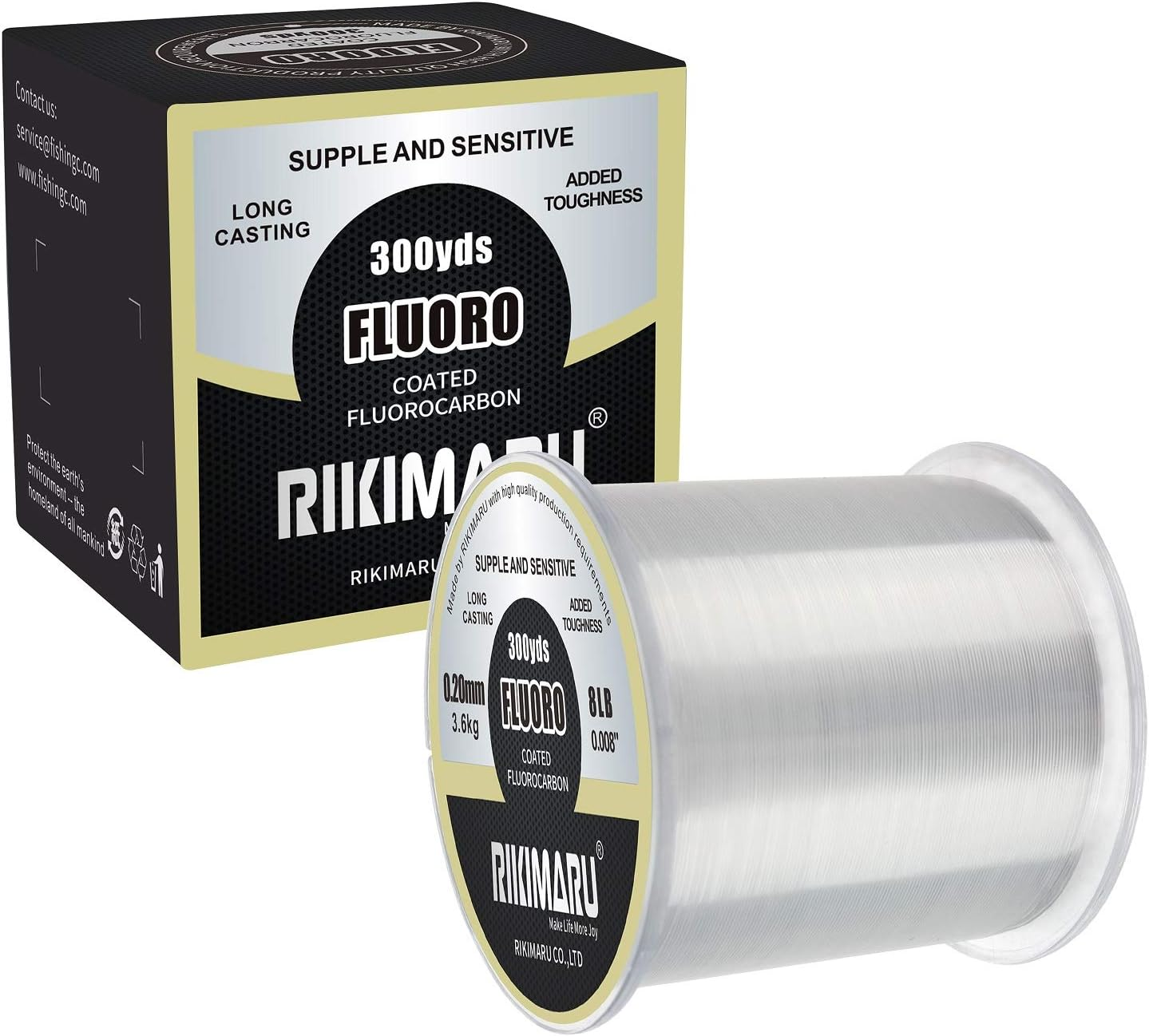 RIKIMARU Fluoro Fishing Line, 100% Soft Fluorocarbon Coated Fishing Line image number 2