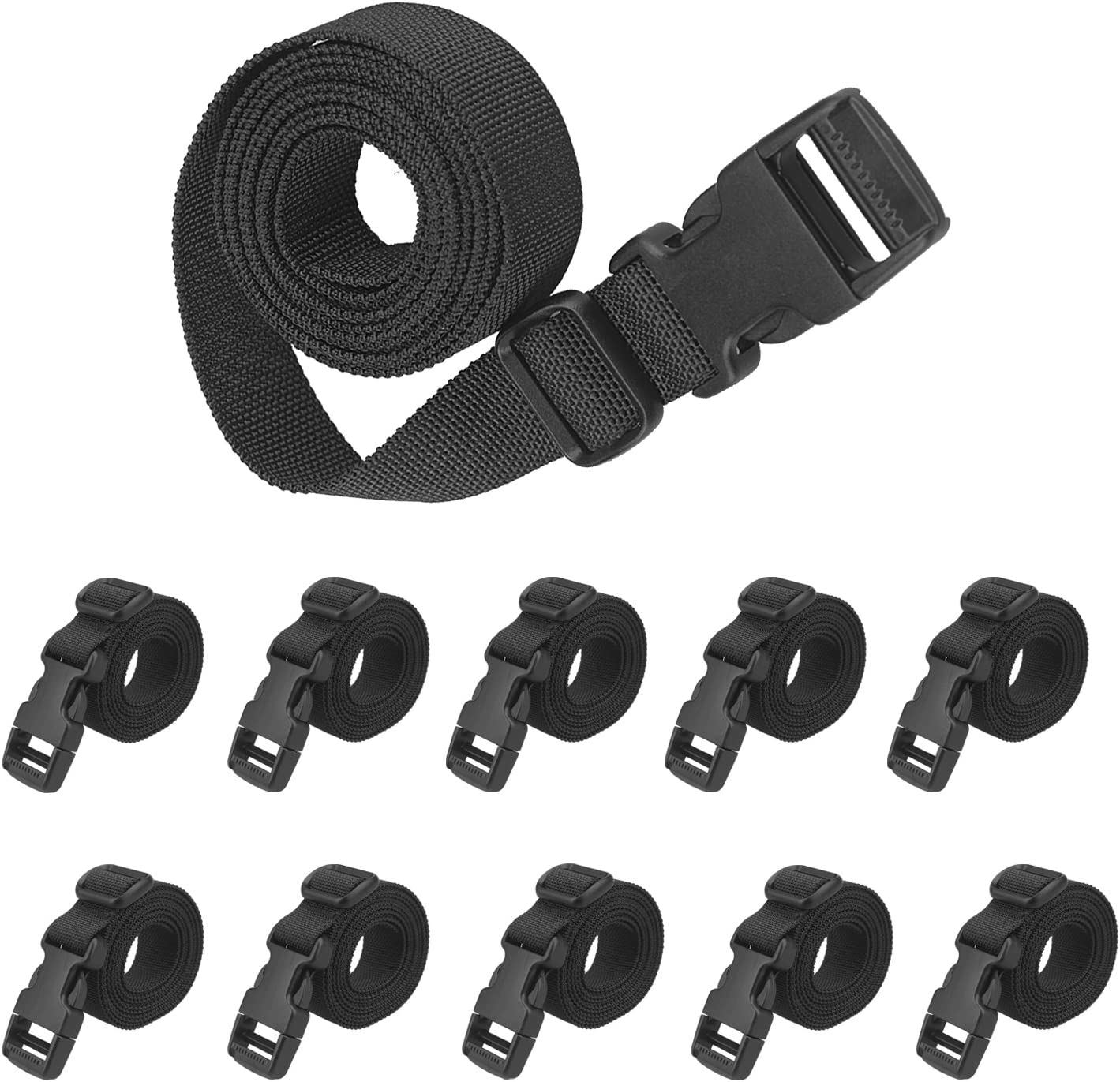 XTACER 1" Molle Backpack Accessory Strap Small Belt Luggage Straps Cover Strap Sleeping Bag Strap with Buckle