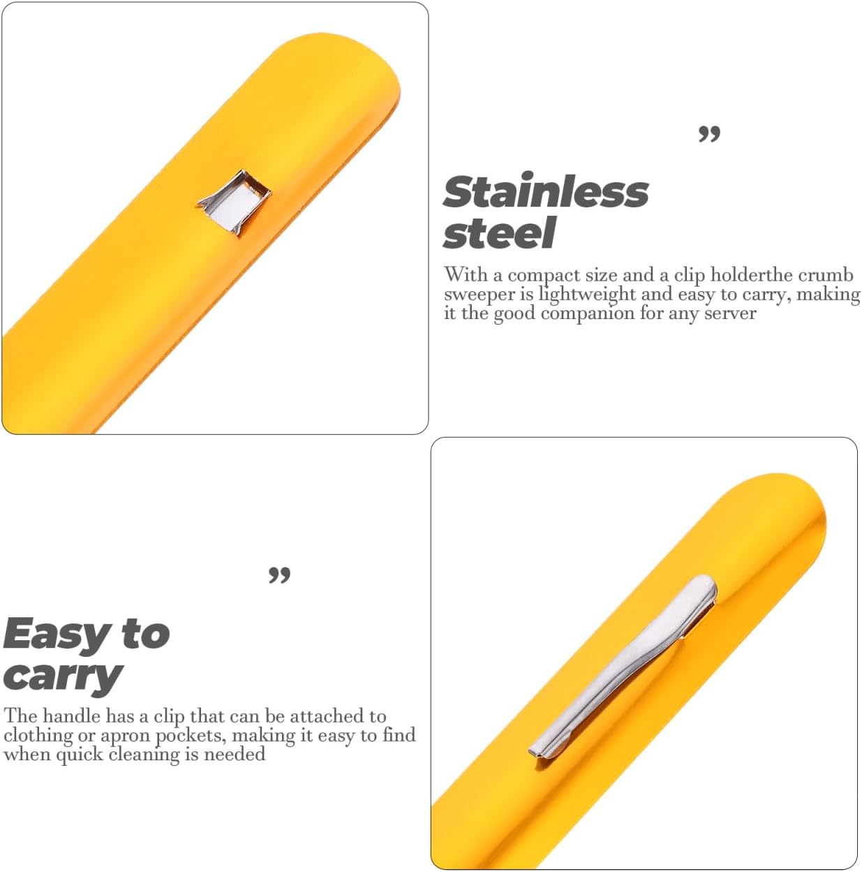 PRETYZOOM Bread Scraper Crumb Sweeper Stainless Steel Kitchen Tabletop Crumber with Fixed Clamp for Restaurant and Home Cleaning image number 3