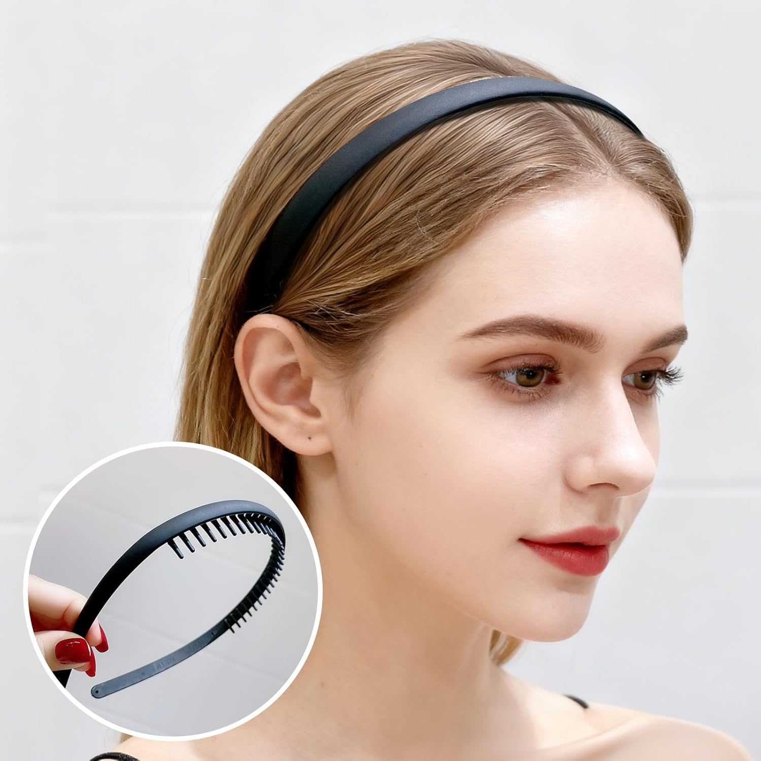 Pack of 6 Zigzag Headbands, Zigzag Headband, Black, Amber Shark Tooth Hair Band, Wavy Sports Headband Made of Plastic for Men and Women, Women'S Hair Band for Fitness, Yoga and Everyday Life