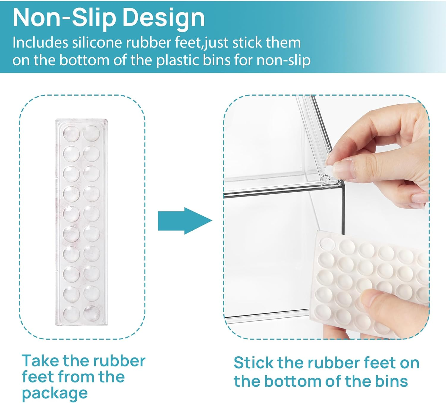 2 Pack Stackable Makeup Organizer Storage Drawers, Vtopmart 6.6&rsquo;&lsquo; Tall Acrylic Bathroom Organizers，Clear Plastic Bins for Vanity, Undersink, Kitchen Cabinets, Pantry Organization and SVM10001 image number 4