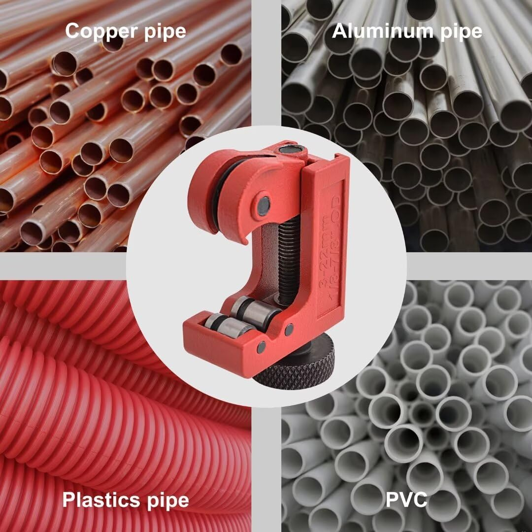 Gunpla Mini Pipe Cutter, 3-22 Mm, Heavy Duty Zinc Alloy Steel Adjustable Pipe Cutter Portable Lightweight Tool for Plumbers Cutting Stainless Steel Copper Aluminium Brass PVC Steel Pipes image number 2