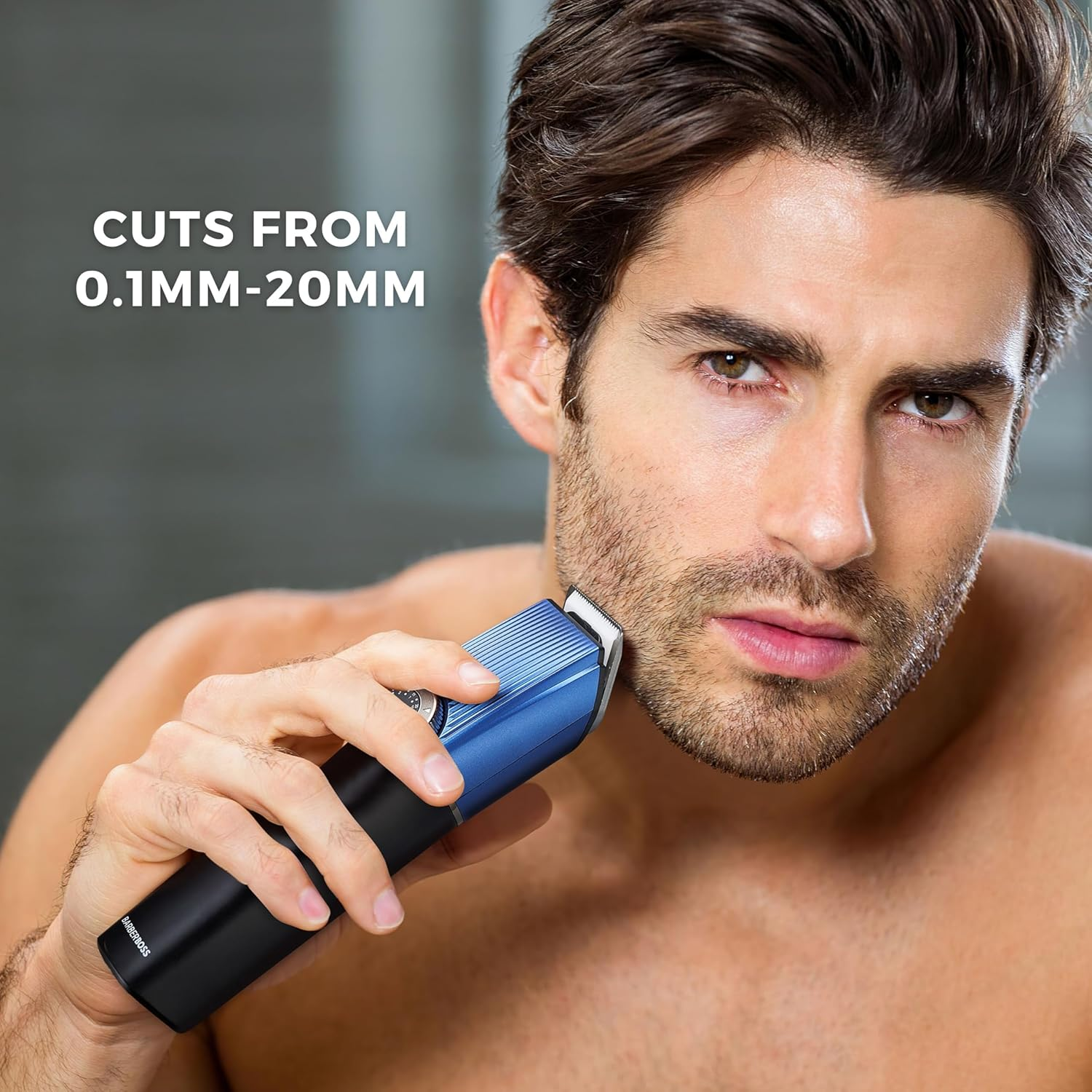 Barberboss QR-6088 Men'S Beard Trimmer, Cordless Hair Trimmer for Men, Care Kits, Waterproof, Nose Hair Trimmer for Men image number 4