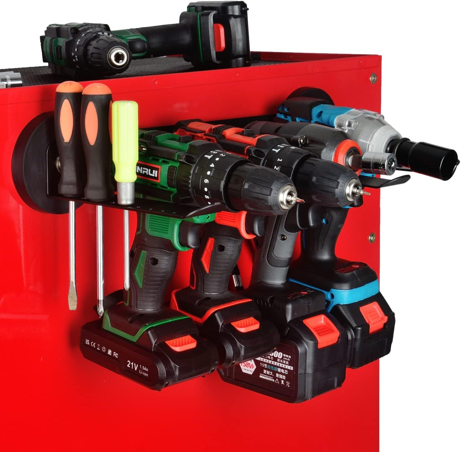 MUTUACTOR Power Tool Organizers and Storage Drill Tools Holder Magnetic Mount,Heavy Duty Magnetic Tool Holder,Utility Storage Rack for Garage,Warehouse,Clearance,Hand Tools,Workshop,Shed image number 1