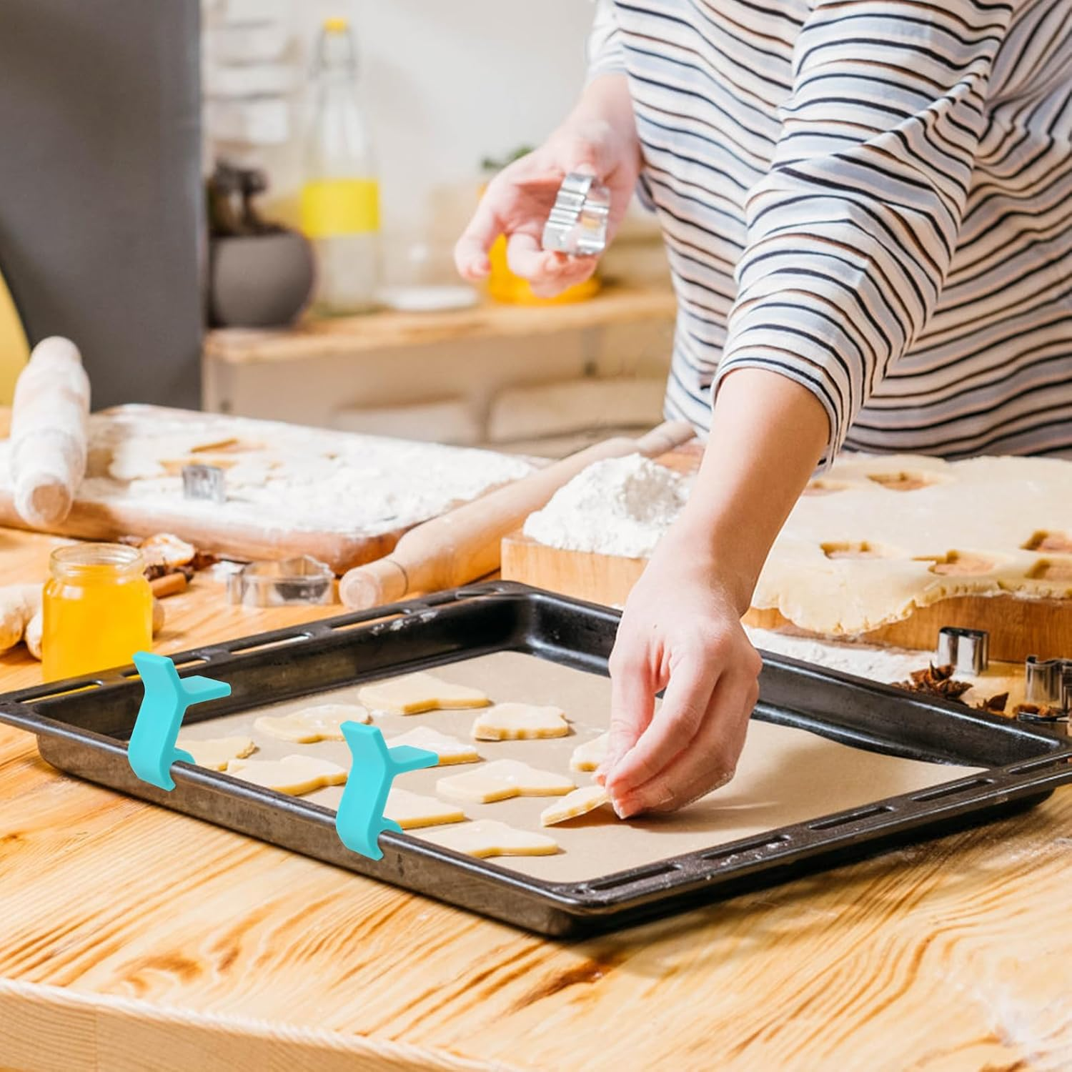24Pcs Baking Sheet Stackers, Reusable Baking Tray Stackers Layered Baking Pan Tray Stackers Stacking Holder Cookie Sheet Stacker for Home Kitchen Freeze Dryer Trays image number 2