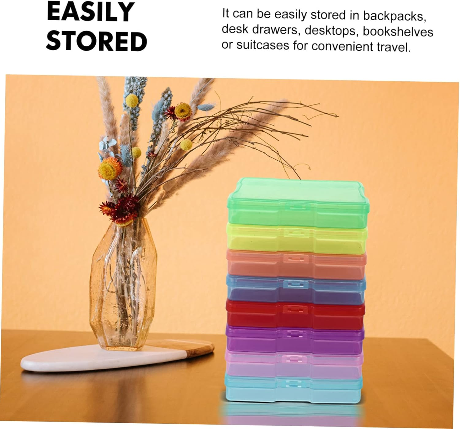 COHEALI 8Pcs Photo Organizing Boxes and Jewelry Storage Cases Plastic Carrying Boxes for 4X6 Inch Photos and Electronic Components Mixed Colors Suitable for Travel and Home image number 3