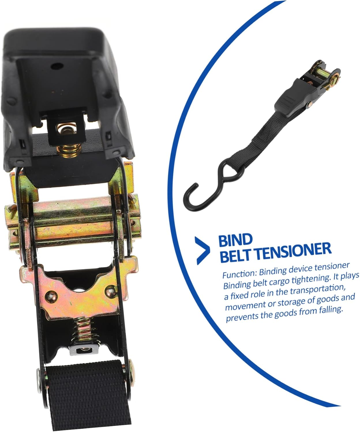 SWOOMEY Car Cargo Binding Belt and Motorcycle Cargo Strap 25Mm, 2 Sets Black Luggage Tie-Down Straps with Tightening Ratchet for Travel and Transport Use image number 4