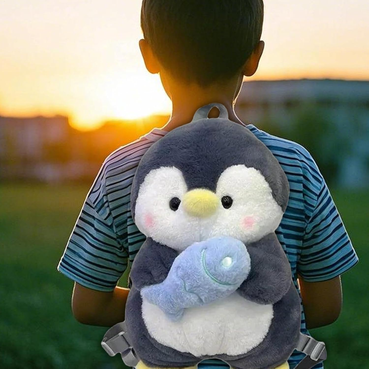 Acunny Penguin Backpack, Penguin Backpack for Women - ADJUSTABLE EMBROIDGE STACHES PENGUIN PERFED MOUTH | Soft Simulated Creatures Bag for Park Adventures, Unique Attribute, Se R&eacute;f&eacute;rer Au Descriptif image number 1