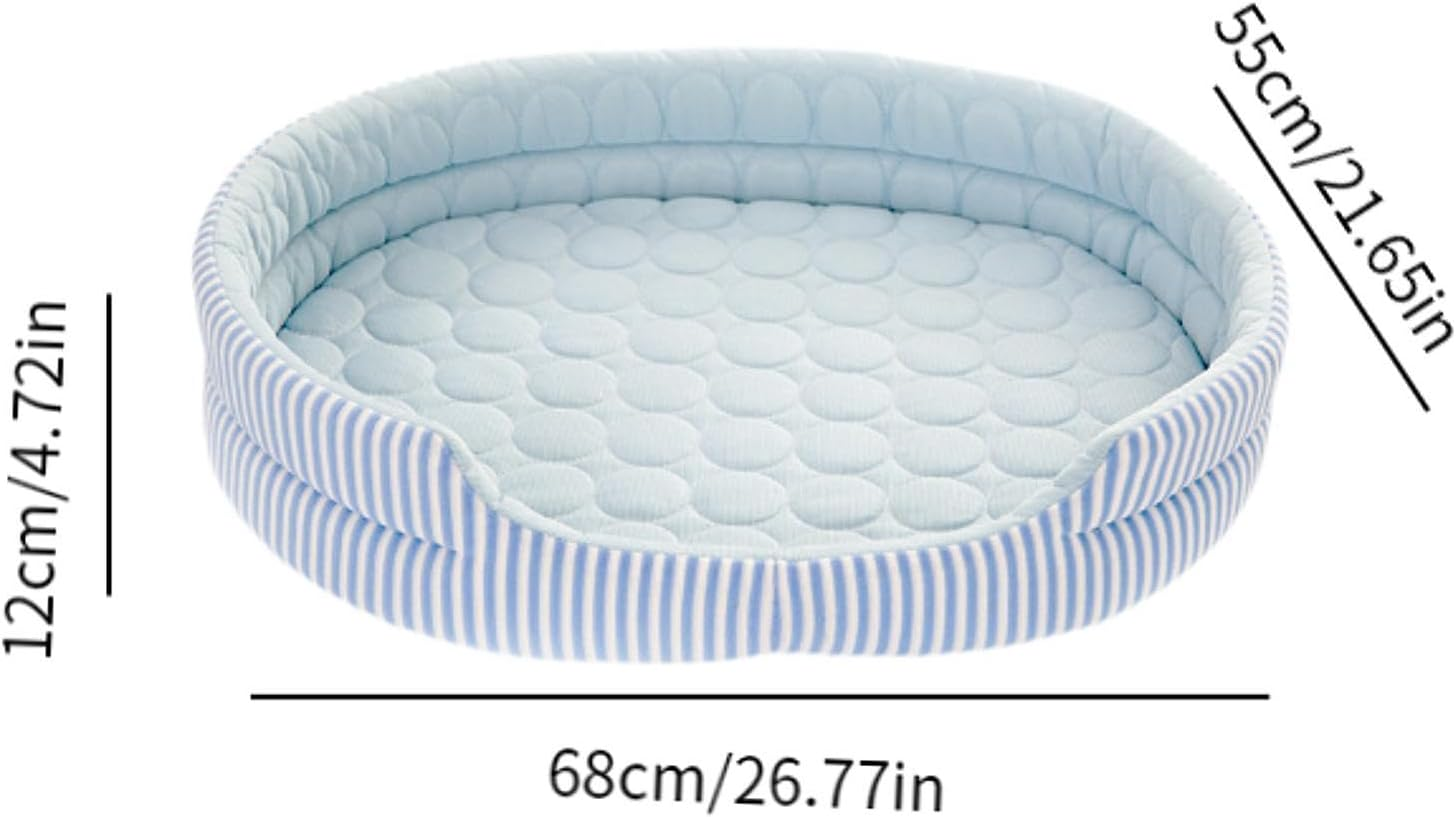 Stgfyxgs Cat Cooling Bed, Puppy and Kitten Cooling Mat, Summer Cooling Mat, Winter and Summer Iced Silk Pet Bed for Cats of All Ages, Blue image number 5