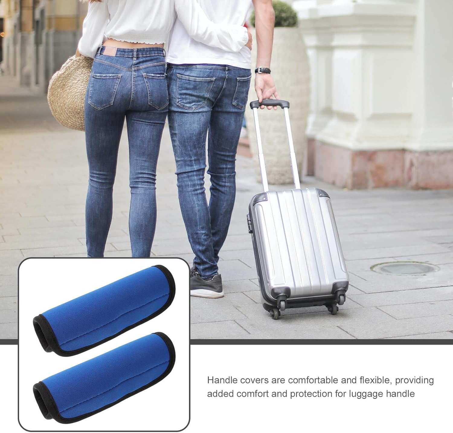 ORFOFE 2Pcs Anti-Slip Luggage Handle Covers Wraps for Suitcase and Trolley Handles Comfortable Flexible Sleeves for Travel Bags Protect Hands and Personalize Carry Gear image number 1