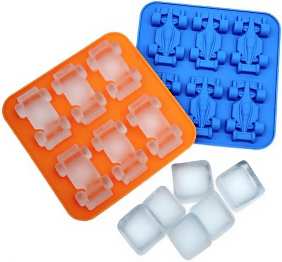 Xiaaofea Formula Racing Car Ice Mold, 6 Cavity 3D Food Grade Silicone Ice Cube Tray, Easy Release Mold for Themed Tumblers, DIY Baking Chocolate Candy Making Tools image number 3
