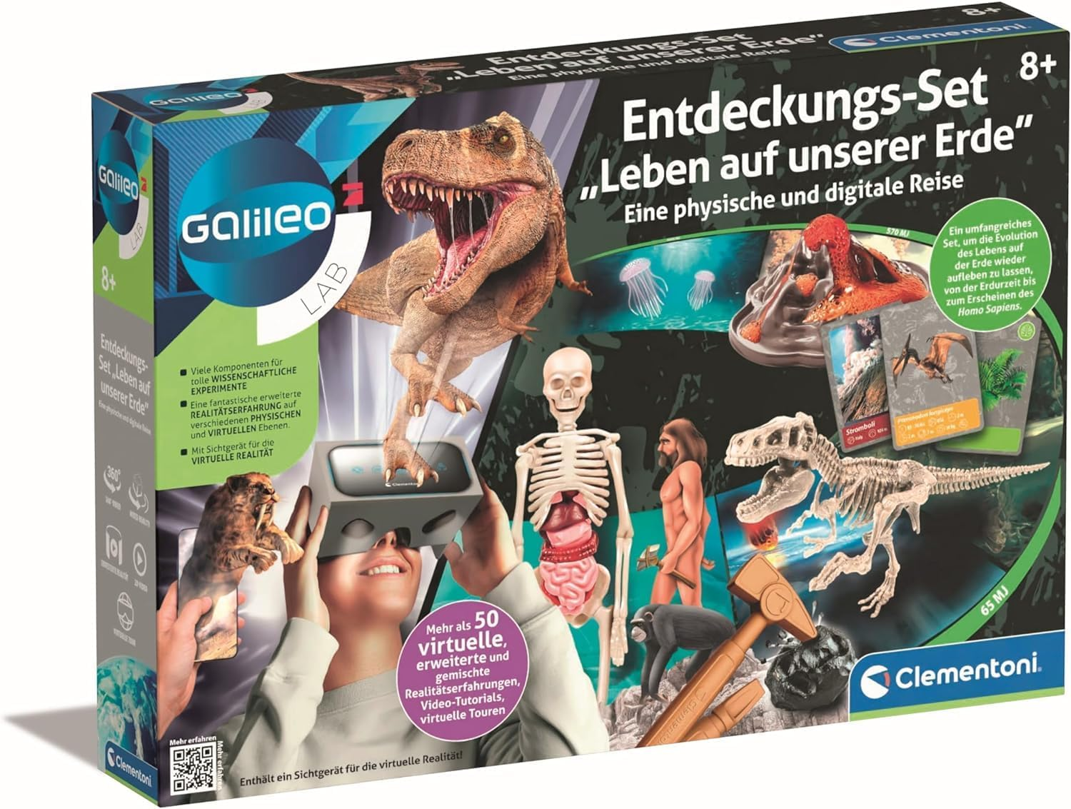 Galileo Lab 59366 Discovery Set Life on Our Earth Experiment Box with VR Experience Toy for Children from 8 Years Clementoni