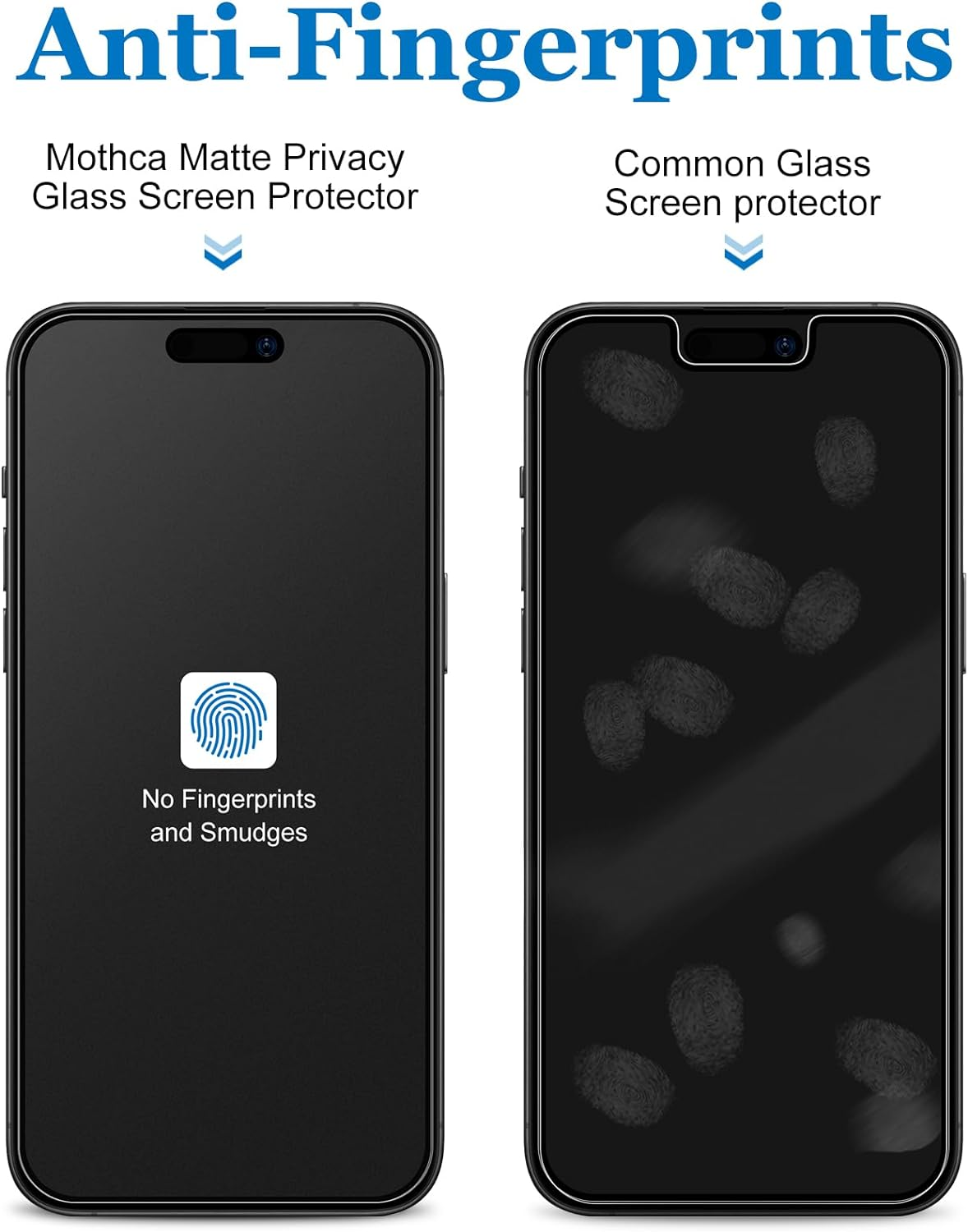 Mothca Matte Privacy Screen for Iphone 15 Pro for Tempered Glass (6.1 Inches), 9H Matte Privacy Screen Protector for Iphone 15 Pro Privacy Film, Anti-Glare & Anti-Fingerprint (Pack of 1) image number 6