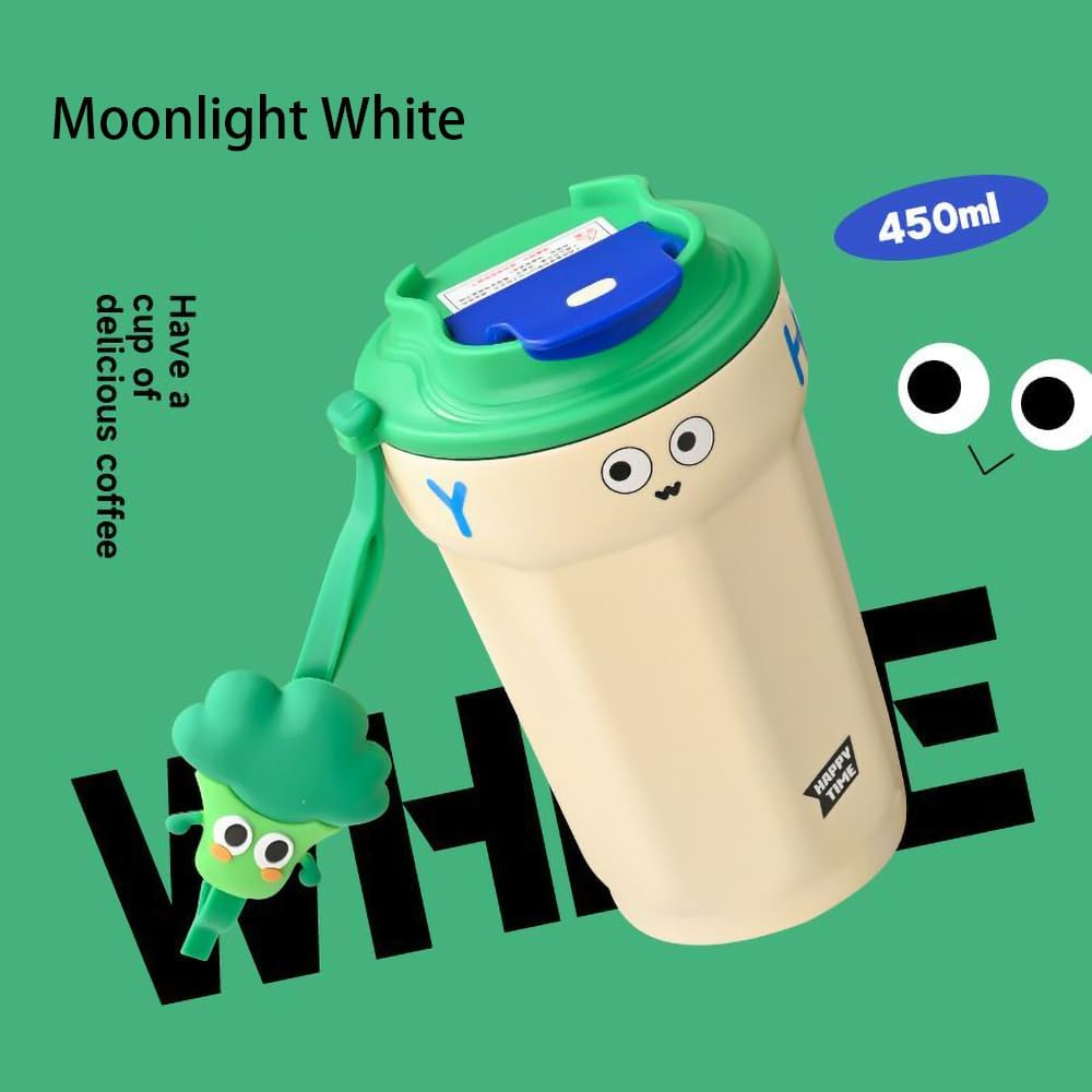 JESWO Vacuum Stainless Steel Coffee Mug with Leak-Proof Flip Lid, Double Insulated Travel Coffee Cup for Hot and Cold Drinks, Insulated for 6 to 8 Hours (15 Oz/450 Ml, Beige) image number 5