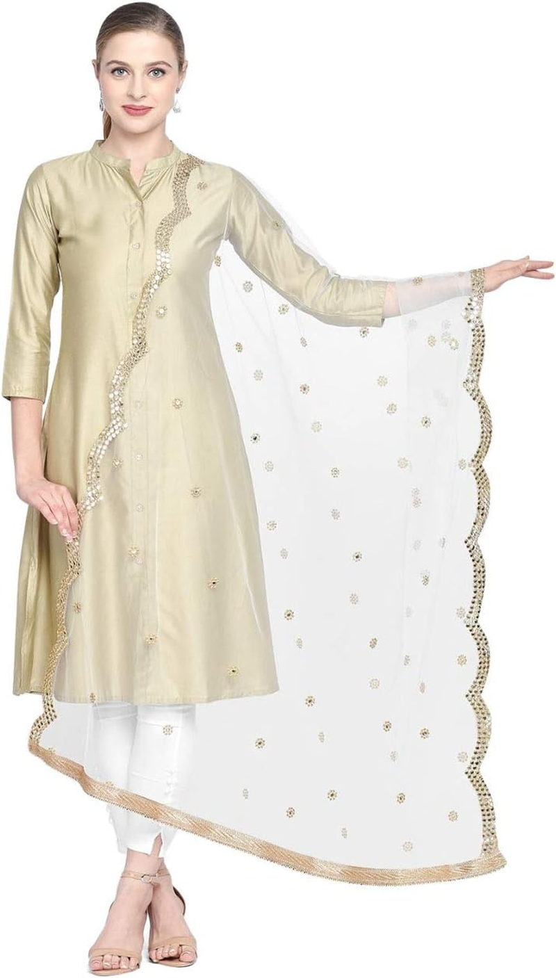 Dupatta Bazaar Women Gold Cotton Silk Dupatta image number 3