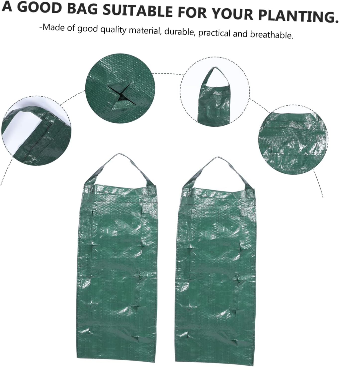 SUPVOX 4Pcs Hanging Strawberry Planter Wall Mount Garden Grow Bag Upside down Planter Vegetable Planting Bags for Patio Balcony