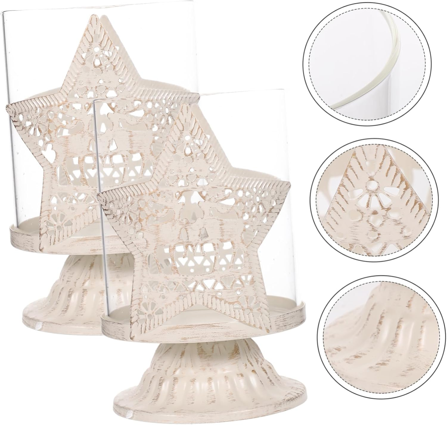 Beatifufu 2Pcs Elegant Christmas Deer Ornament Candlestick Holder Decorative Desktop Decoration for Housewarming - Light Brown image number 6