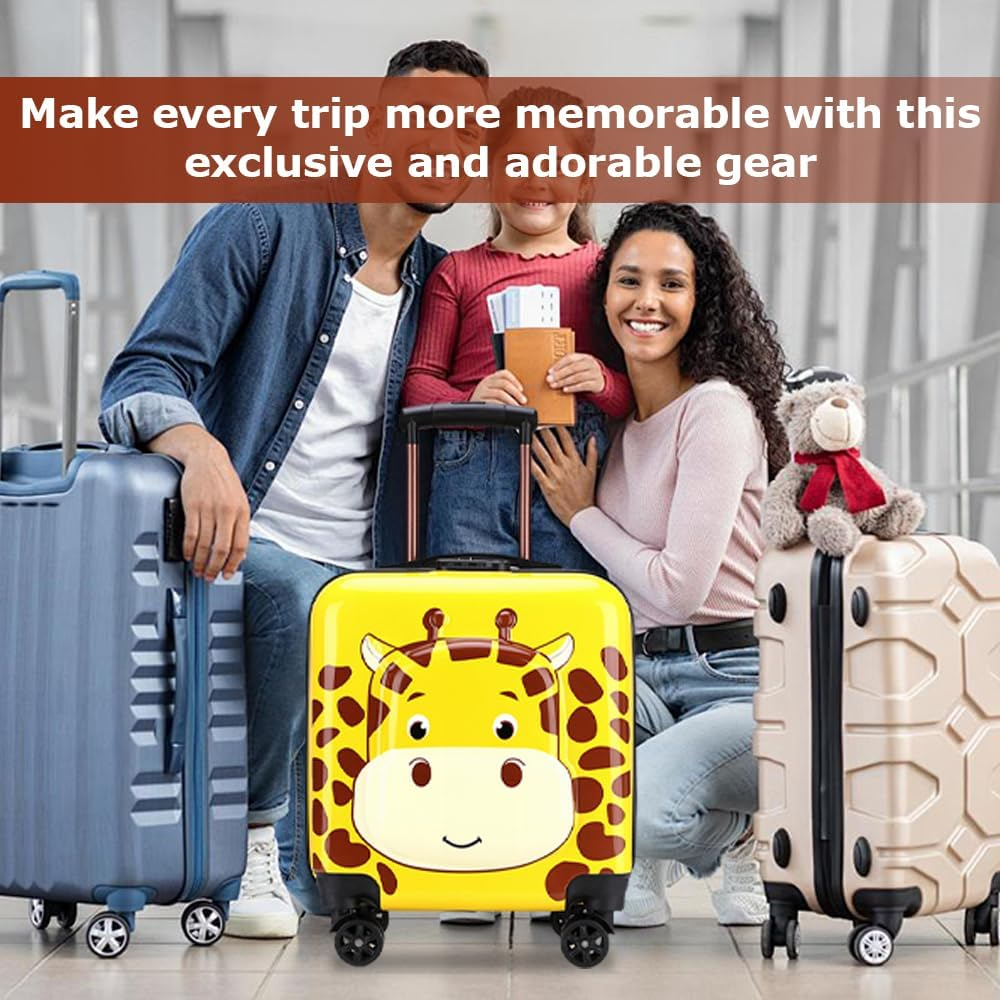 18 Inch Luggage, Wheel Luggage with Travel Quiet Spinner, Roller Case with 360 Rotation, Suitcase with Cartoon Pattern for Travel, 37 * 23 * 43 Cm (Cute) image number 2