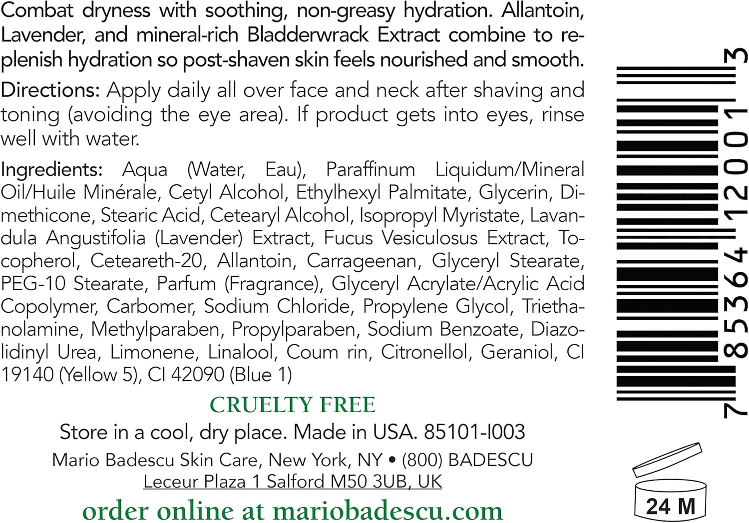Mario Badescu after Shave Moisturizer 59Ml image number 2