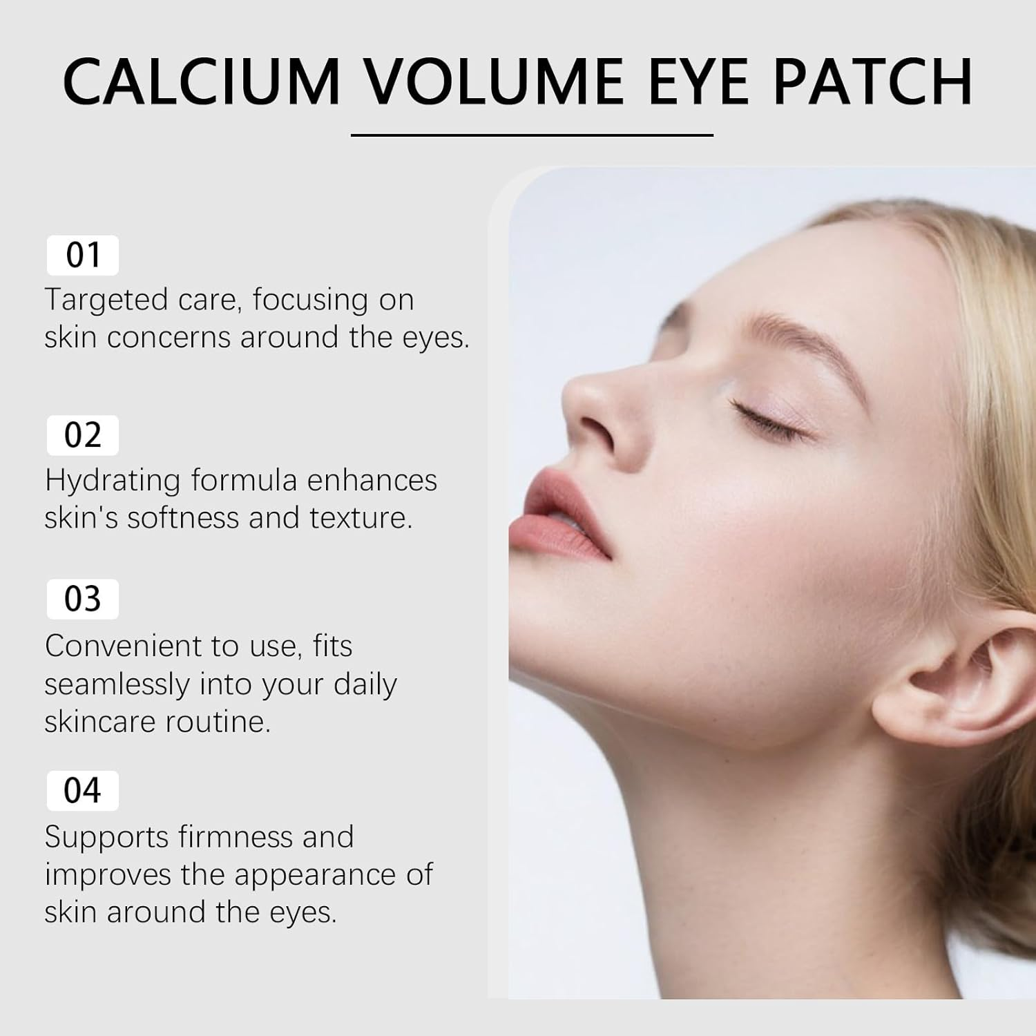 Calcium Volume Eye Patches 60Ea - Hydro Cool Firming Gels under Eye Patches for Puffy & Bags, Dark Circles, Anti-Aging, Sagging, Wrinkles, Gentle Care for Delicate Area image number 1